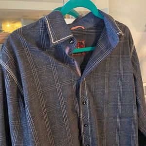 EQ Equilibrio Rooster Buttondown Plaid Leaf Shirt